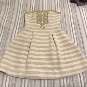 Lilly Pulitzer cream and white striped dress Sz 6